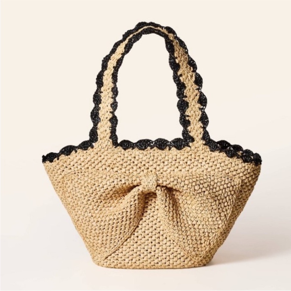 Kate Spade for Target Woven Tan and Black Tote Bag